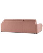 Canapé d'angle gauche convertible avec coffre de rangement portia 4 places rose - 298x186x92 cm