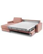 Canapé d'angle gauche convertible avec coffre de rangement portia 4 places rose - 298x186x92 cm