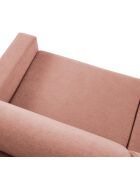 Canapé d'angle gauche convertible avec coffre de rangement portia 4 places rose - 298x186x92 cm