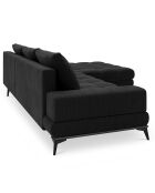 Canapé d'angle droit convertible avec coffre de rangement deneb 5 places noir - 315x212x87 cm
