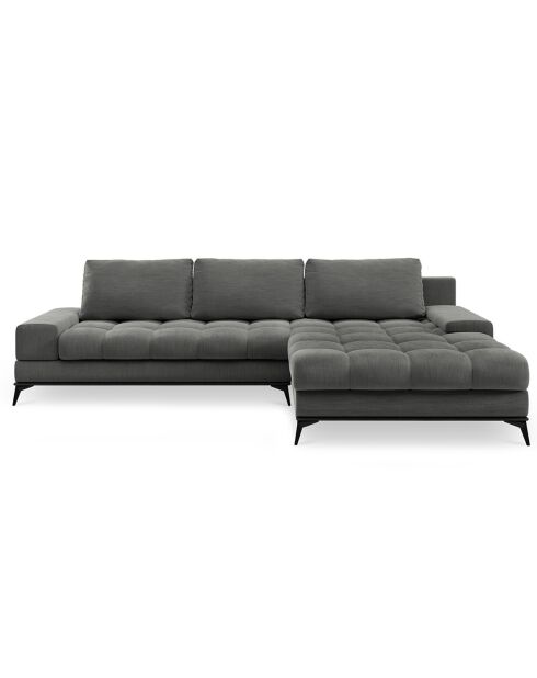 Canapé d'angle droit convertible avec coffre de rangement deneb 5 places gris foncé - 315x212x87cm