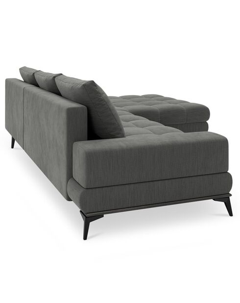 Canapé d'angle droit convertible avec coffre de rangement deneb 5 places gris foncé - 315x212x87cm