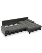 Canapé d'angle droit convertible avec coffre de rangement deneb 5 places gris foncé - 315x212x87cm