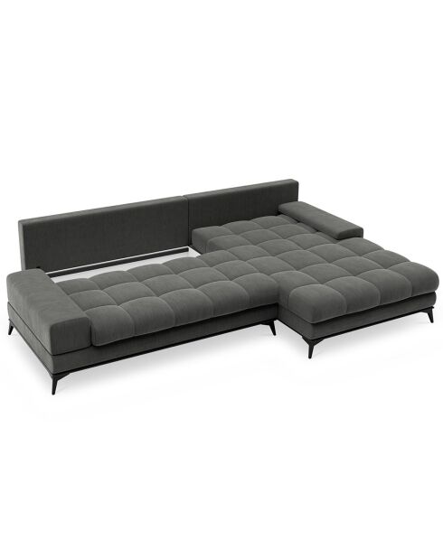 Canapé d'angle droit convertible avec coffre de rangement deneb 5 places gris foncé - 315x212x87cm
