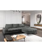 Canapé d'angle droit convertible avec coffre de rangement deneb 5 places gris foncé - 315x212x87cm