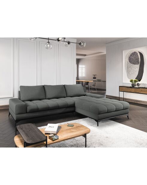 Canapé d'angle droit convertible avec coffre de rangement deneb 5 places gris foncé - 315x212x87cm