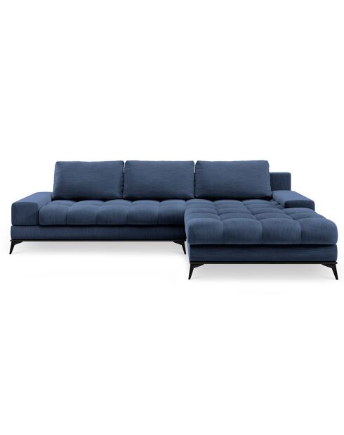 Canapé d'angle droit convertible avec coffre de rangement deneb 5 places bleu - 315x212x87cm
