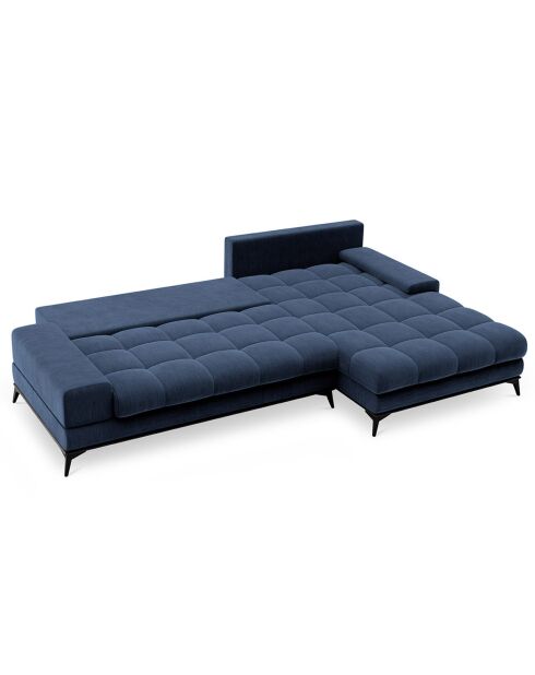 Canapé d'angle droit convertible avec coffre de rangement deneb 5 places bleu - 315x212x87cm