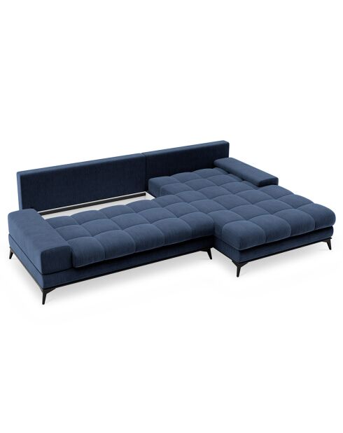 Canapé d'angle droit convertible avec coffre de rangement deneb 5 places bleu - 315x212x87cm