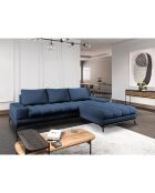 Canapé d'angle droit convertible avec coffre de rangement deneb 5 places bleu - 315x212x87cm