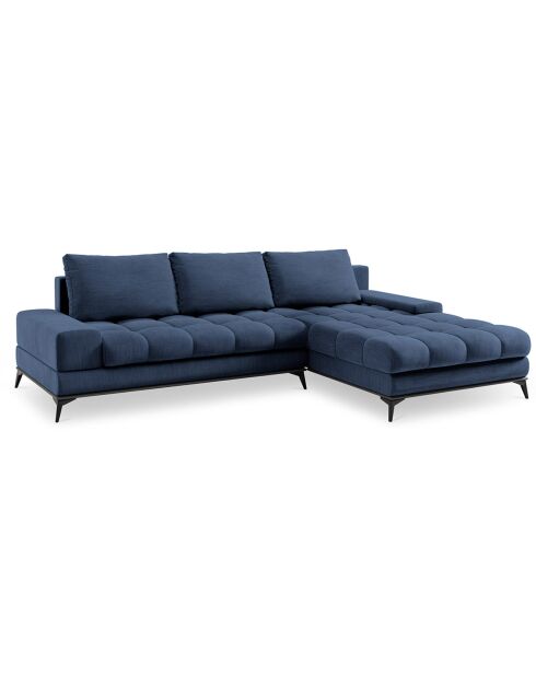 Canapé d'angle droit convertible avec coffre de rangement deneb 5 places bleu - 315x212x87cm