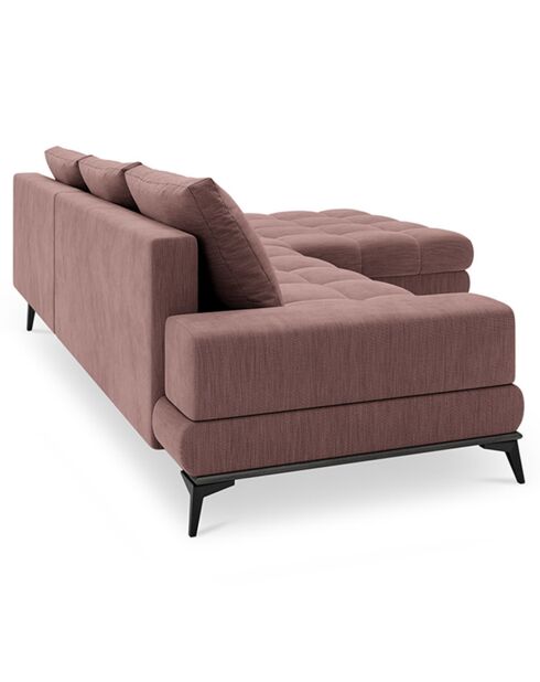 Canapé d'angle droit convertible avec coffre de rangement deneb 5 places rose foncé - 315x212x87cm