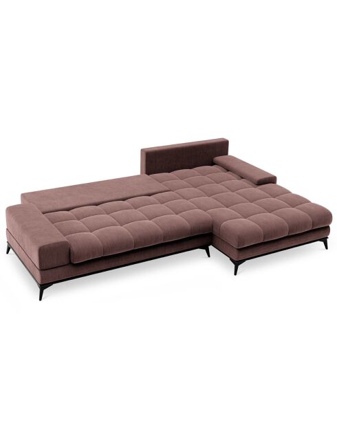Canapé d'angle droit convertible avec coffre de rangement deneb 5 places rose foncé - 315x212x87cm