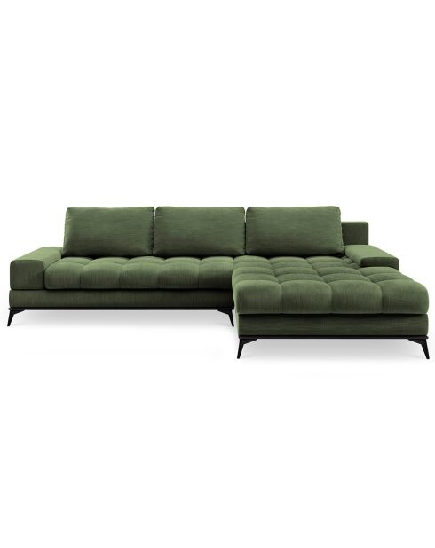 Canapé d'angle droit convertible avec coffre de rangement deneb 5 places vert - 315x212x87cm