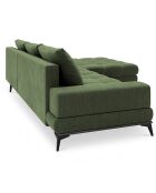 Canapé d'angle droit convertible avec coffre de rangement deneb 5 places vert - 315x212x87cm