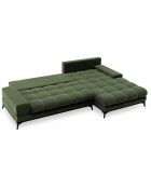 Canapé d'angle droit convertible avec coffre de rangement deneb 5 places vert - 315x212x87cm