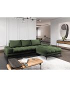 Canapé d'angle droit convertible avec coffre de rangement deneb 5 places vert - 315x212x87cm