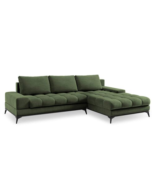 Canapé d'angle droit convertible avec coffre de rangement deneb 5 places vert - 315x212x87cm
