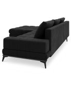 Canapé d'angle gauche convertible avec coffre de rangement Deneb 5 places noir - 315x212x87cm