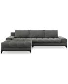 Canapé d'angle gauche convertible avec coffre de rangement Deneb 5 places gris foncé - 315x212x87cm
