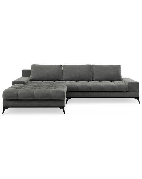 Canapé d'angle gauche convertible avec coffre de rangement Deneb 5 places gris foncé - 315x212x87cm