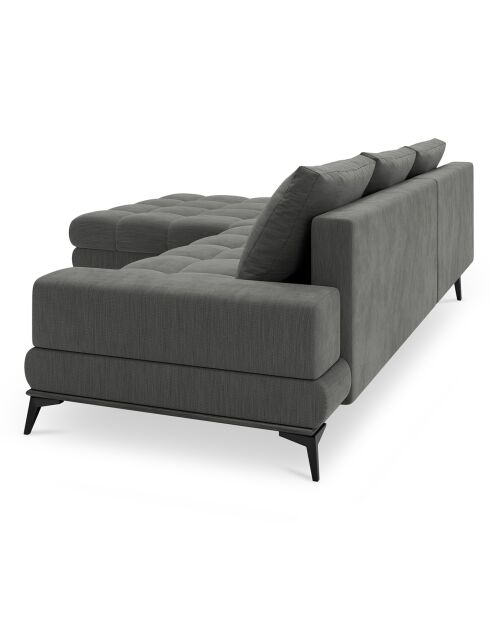 Canapé d'angle gauche convertible avec coffre de rangement Deneb 5 places gris foncé - 315x212x87cm