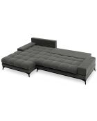 Canapé d'angle gauche convertible avec coffre de rangement Deneb 5 places gris foncé - 315x212x87cm