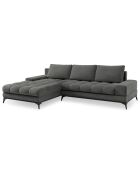 Canapé d'angle gauche convertible avec coffre de rangement Deneb 5 places gris foncé - 315x212x87cm