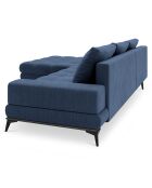 Canapé d'angle gauche convertible avec coffre de rangement deneb 5 places bleu - 315x212x87cm