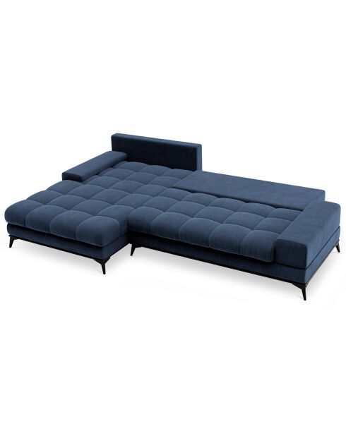Canapé d'angle gauche convertible avec coffre de rangement deneb 5 places bleu - 315x212x87cm