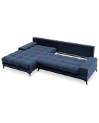 Canapé d'angle gauche convertible avec coffre de rangement deneb 5 places bleu - 315x212x87cm