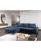 Canapé d'angle gauche convertible avec coffre de rangement deneb 5 places bleu - 315x212x87cm