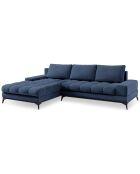 Canapé d'angle gauche convertible avec coffre de rangement deneb 5 places bleu - 315x212x87cm