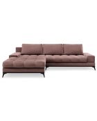 Canapé d'angle gauche convertible avec coffre de rangement deneb 5 places rose foncé - 315x212x87cm