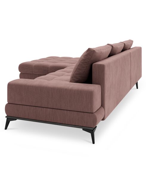 Canapé d'angle gauche convertible avec coffre de rangement deneb 5 places rose foncé - 315x212x87cm