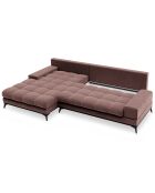 Canapé d'angle gauche convertible avec coffre de rangement deneb 5 places rose foncé - 315x212x87cm
