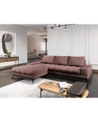 Canapé d'angle gauche convertible avec coffre de rangement deneb 5 places rose foncé - 315x212x87cm