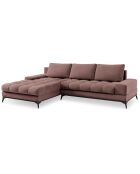 Canapé d'angle gauche convertible avec coffre de rangement deneb 5 places rose foncé - 315x212x87cm