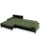 Canapé d'angle gauche convertible avec coffre de rangement Deneb 5 places vert - 315x212x87cm