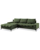 Canapé d'angle gauche convertible avec coffre de rangement Deneb 5 places vert - 315x212x87cm