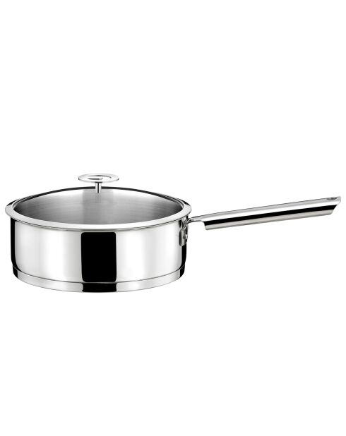 Sauteuse induction avec couvercle Elysée grise - D.24 cm