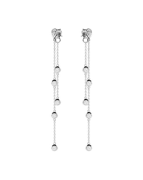 Duo-Ohrringe aus Rhodiumsilber und Zirkonia