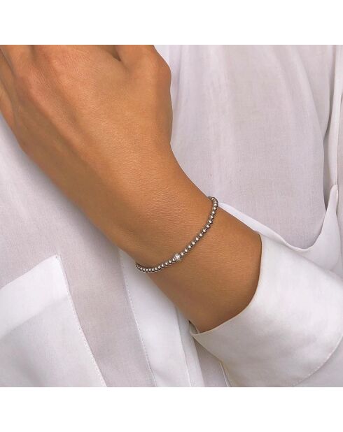 Bracelet en Argent rhodié & Zircone