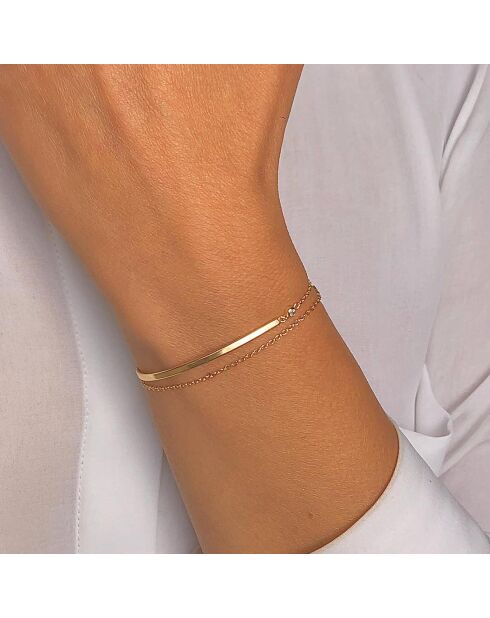 Bracelet Duo en Argent plaqué Or Rose