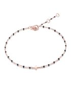 Armband aus rosévergoldetem Silber und schwarzem Harz