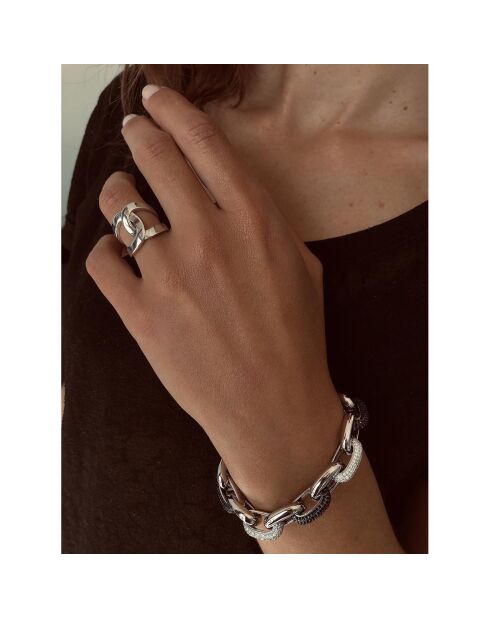 Verschlungener Ring aus Rhodiumsilber