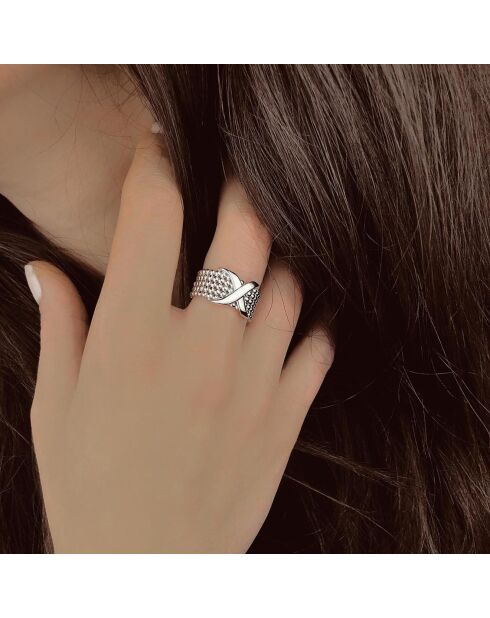 X-Ring aus Rhodiumsilber