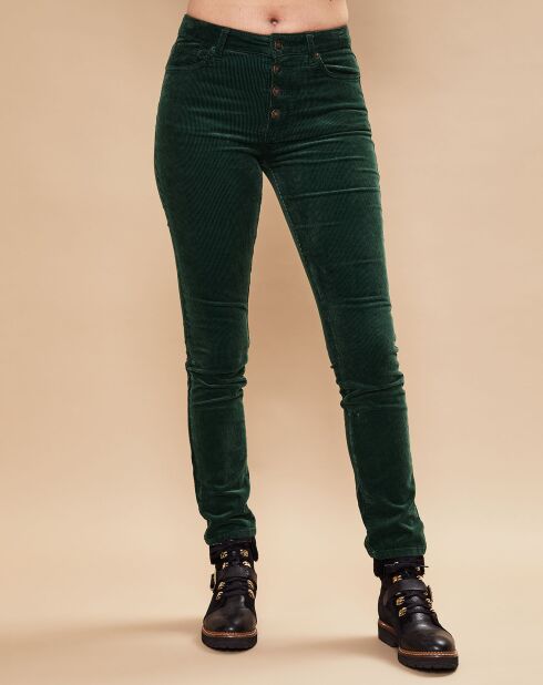 Pantalon en Velours côtelé Poulain vert sapin