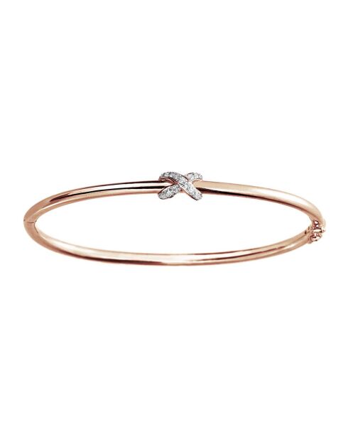 Armband aus rosévergoldetem Silber und Zirkonia