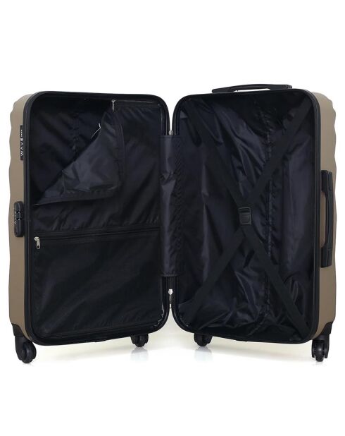 Valise Cabine 4 roues simples Danube 55 cm beige